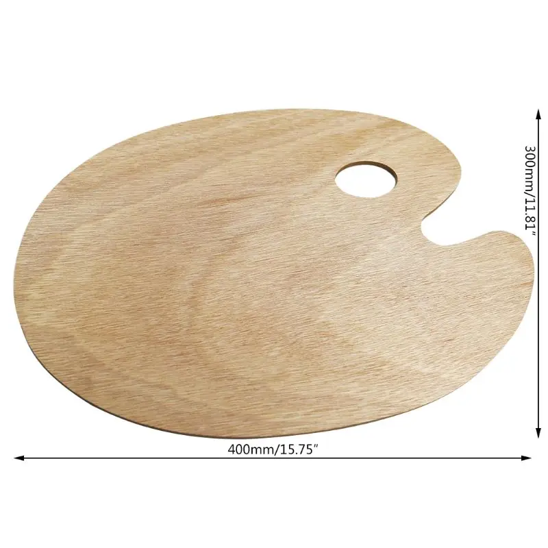 Wooden Artists Palette with Thumb Hole Oil Acrylics Paint Palette Tray for Adult paint tray color palette