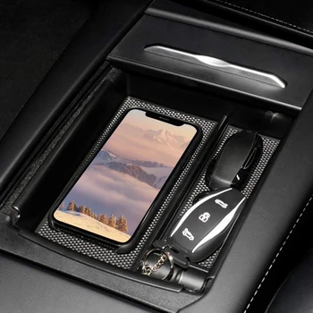 

Hot 10W Wireless Phone Charger Center Console Organizer Containers Holder Box Car Armrest Box Storage for Tesla Model S/X 2016-2