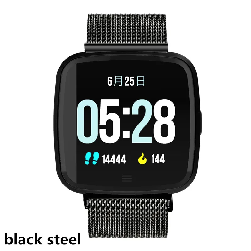black steel AMYNIKEER Смарт-часы G12 монитор сердечного ритма спортивные фитнес-часы для мужчин и женщин несколько видов спорта водонепроницаемый смарт-браслет - Цвет: black steel