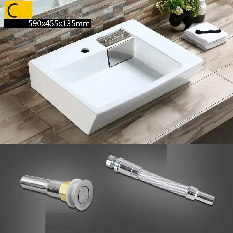 Version C Lavatorio Lavandino Bagno Da Appoggio Fregadero ванная комната черный Bassin Salle De Bain умывальник Pia Banheiro Lavabo раковина - Цвет: Version C