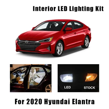 

11pcs White Canbus No Error Car Accessories LED Interior Kit For Hyundai Elantra 2020 Dome Map Reading Cargo Vanity Mirror Lamp