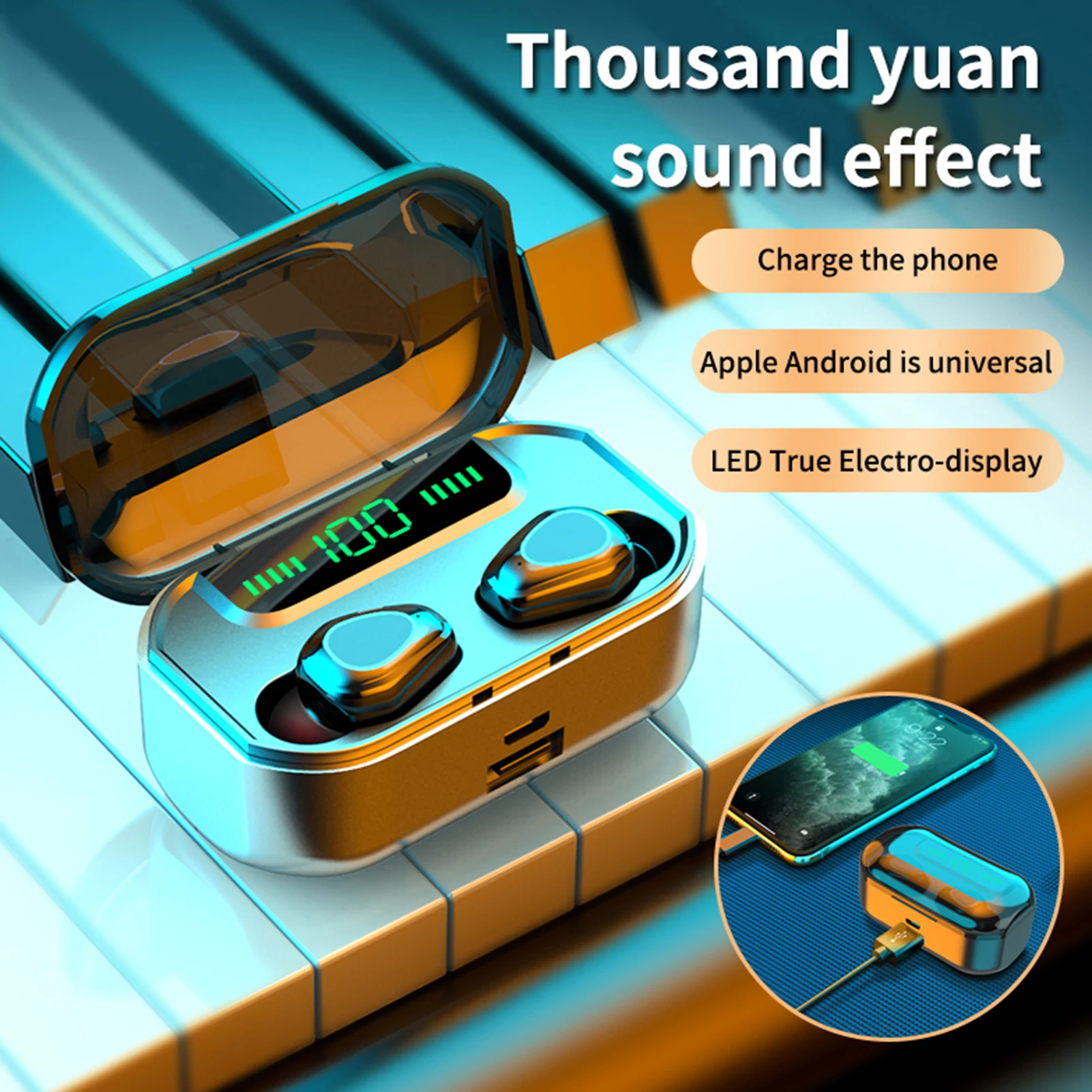 G20 Bluetooth 5 0 Digital Display In ear Wireless Earphones with Charging Box Bluetooth Earphone Phone Accessories