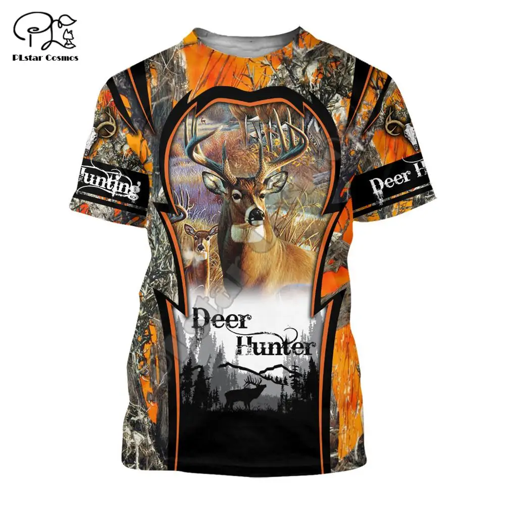 

PLstar Cosmos Animal Deer Bow Hunting Hunter Camo suit Harajuku New Fashion 3DPrint Unisex Shorts Sleeves T-shirts Men/Women s-2