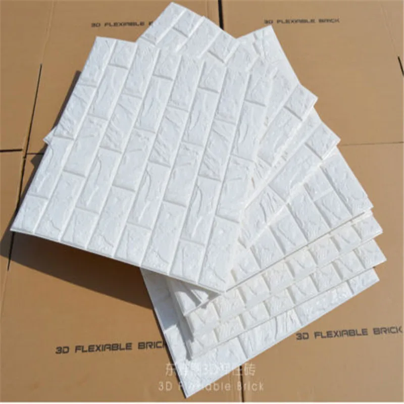 60x60cm PE Foam 3D DIY Wall Stickers Paper Home Wall Decor Embossed Brick Stone