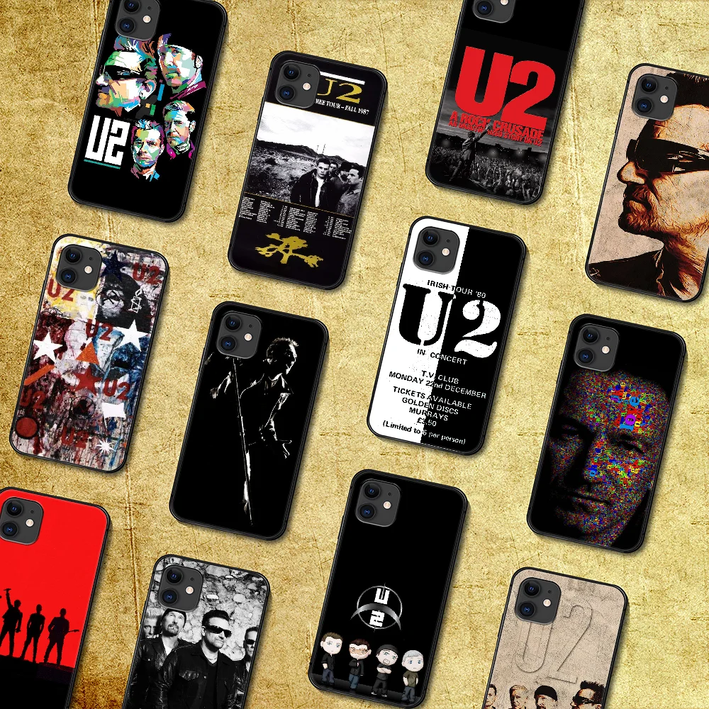 Чехол для телефона U2 band чехол iphone 5 5s se 2020 6 6s 7 8 12 mini plus X XS XR 11 PRO MAX Черный Модный