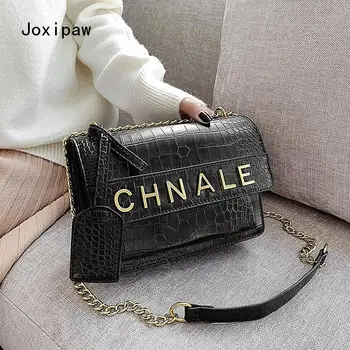 

Women's Shoulder Bag Crocodile Pattern Fashion Retro Chain Bag Portable Messenger Bag 2020 Autumn And Winter New