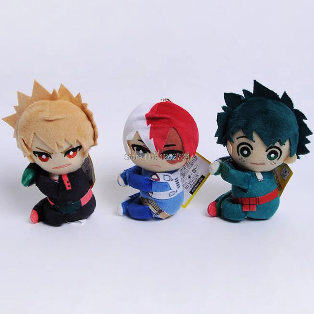 EMS 100/лот My Hero Academy Bakugou Katsuki Todoroki Shoto Midoriya izku 13 см липучка лента плюшевая фигурка игрушка