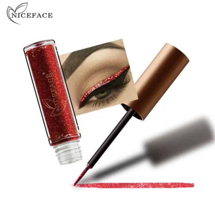 NICEFACE металлическая цветная блестящая Алмазная подводка для глаз Высокая перламутровая подводка для глаз JS11