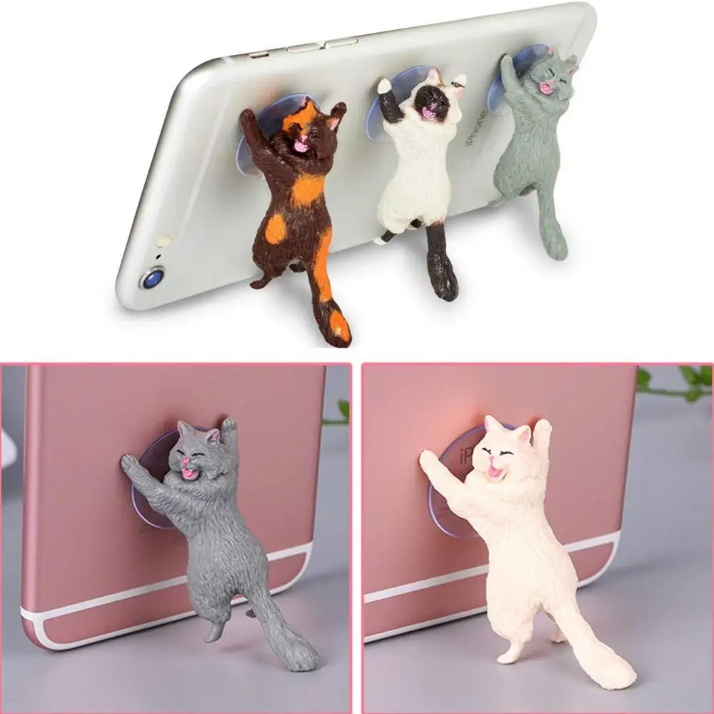 Универсальный Симпатичный 3D держатель для телефона с мультяшным котом iPhone XS MAX XR X