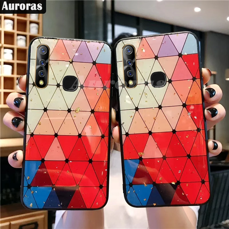 Auroras Case for Vivo Y19 Shiny Gold Foil Phone Soft With Strap VIVO Protective Cover | Мобильные телефоны и аксессуары