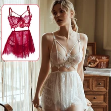 Сексуальная Женская одежда для сна с открытой спиной для девочек, кружевное Полосатое дизайнерское черно-белое платье для сна, ночные платья с трусиками