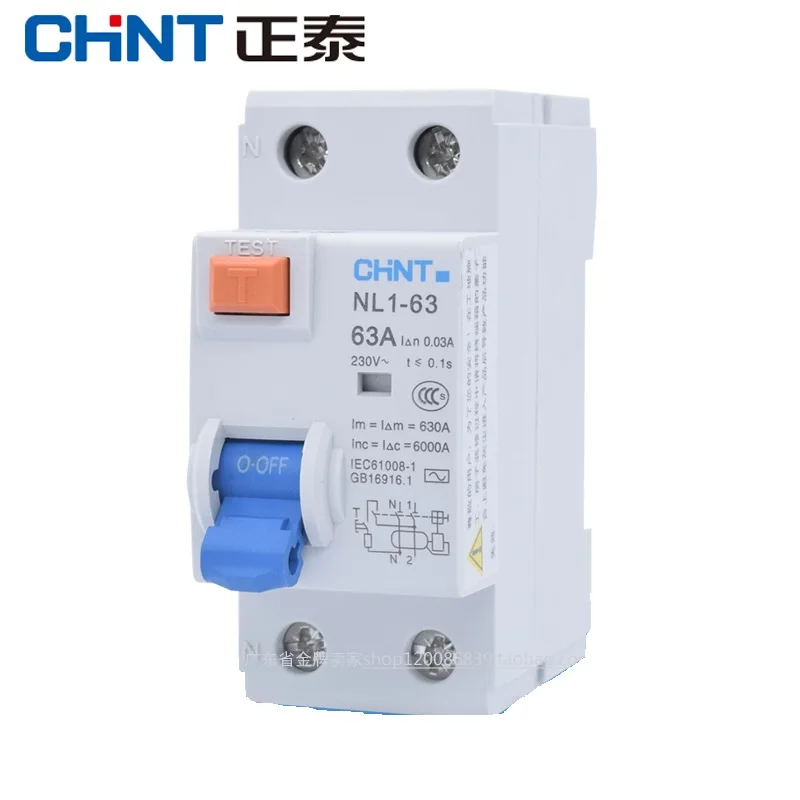 Chint-disjuntor Elétrico Eletrônico do Vazamento Proteção Atual Residual Nl163 1p Mais n 2p 63a 40a 25a 30ma Rccb