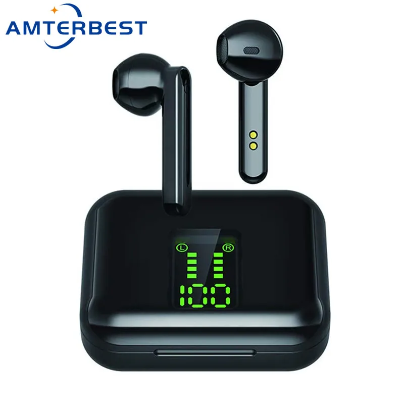 TWS-наушники AMTERBEST X15 с поддержкой Bluetooth 5 0 и светодиодным дисплеем | Электроника