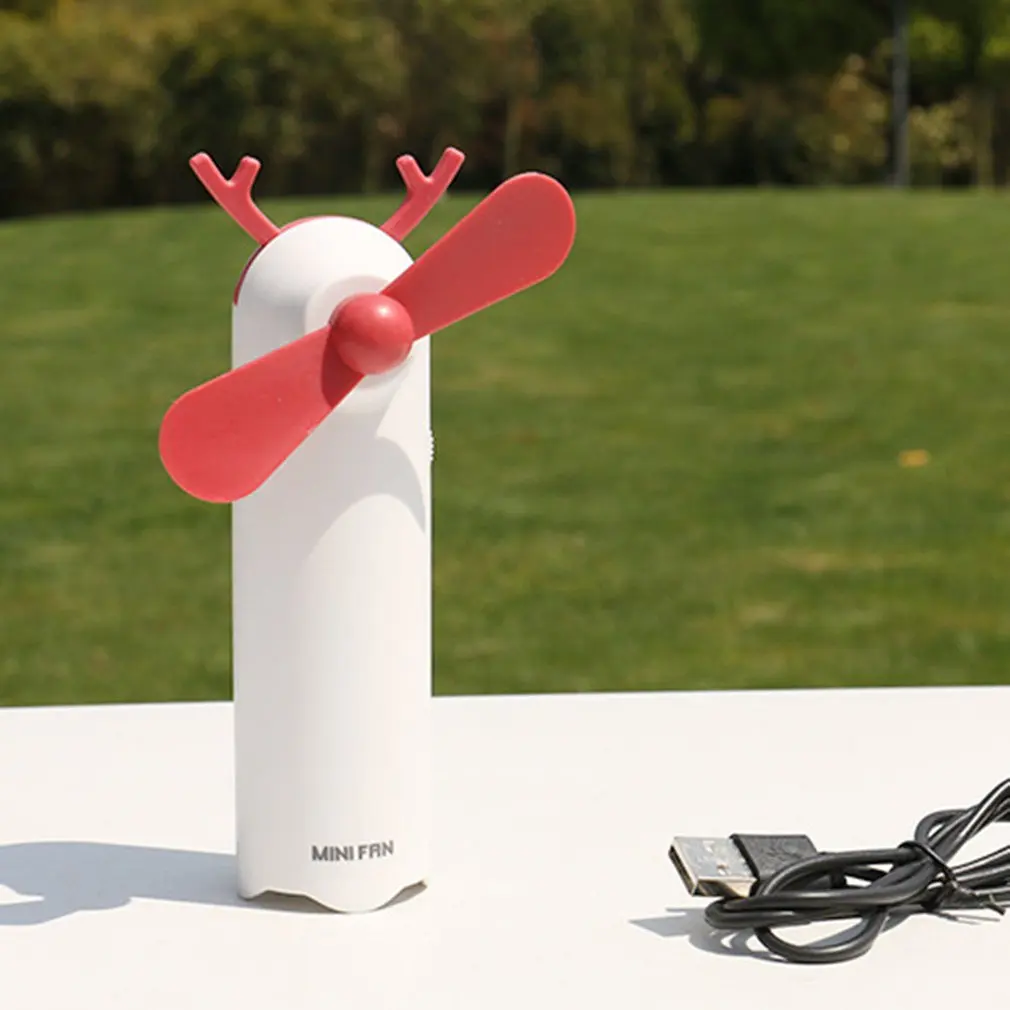 Usb портативный маленький вентилятор с мультяшным животным для детей с подвесным шейным вентилятором для студентов, портативный ручной зарядный вентилятор, дропшиппинг