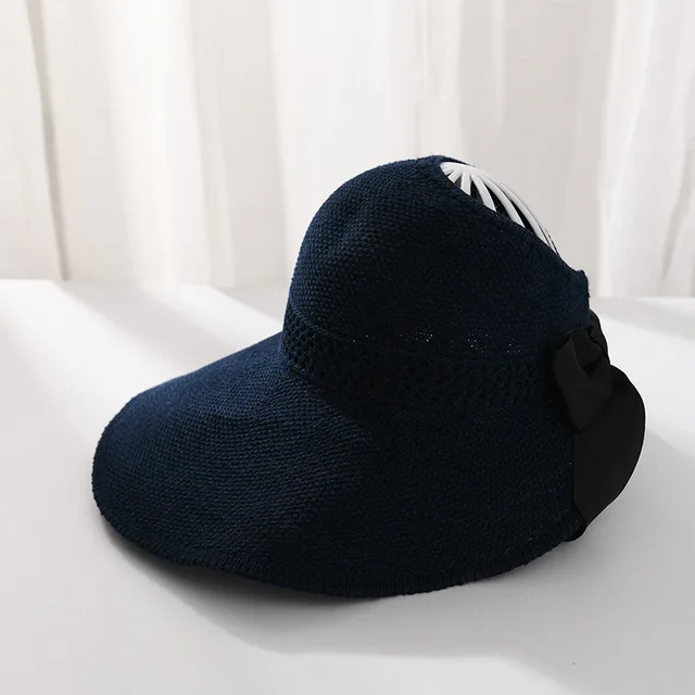 Women Summer Sun Visor Hat Black 