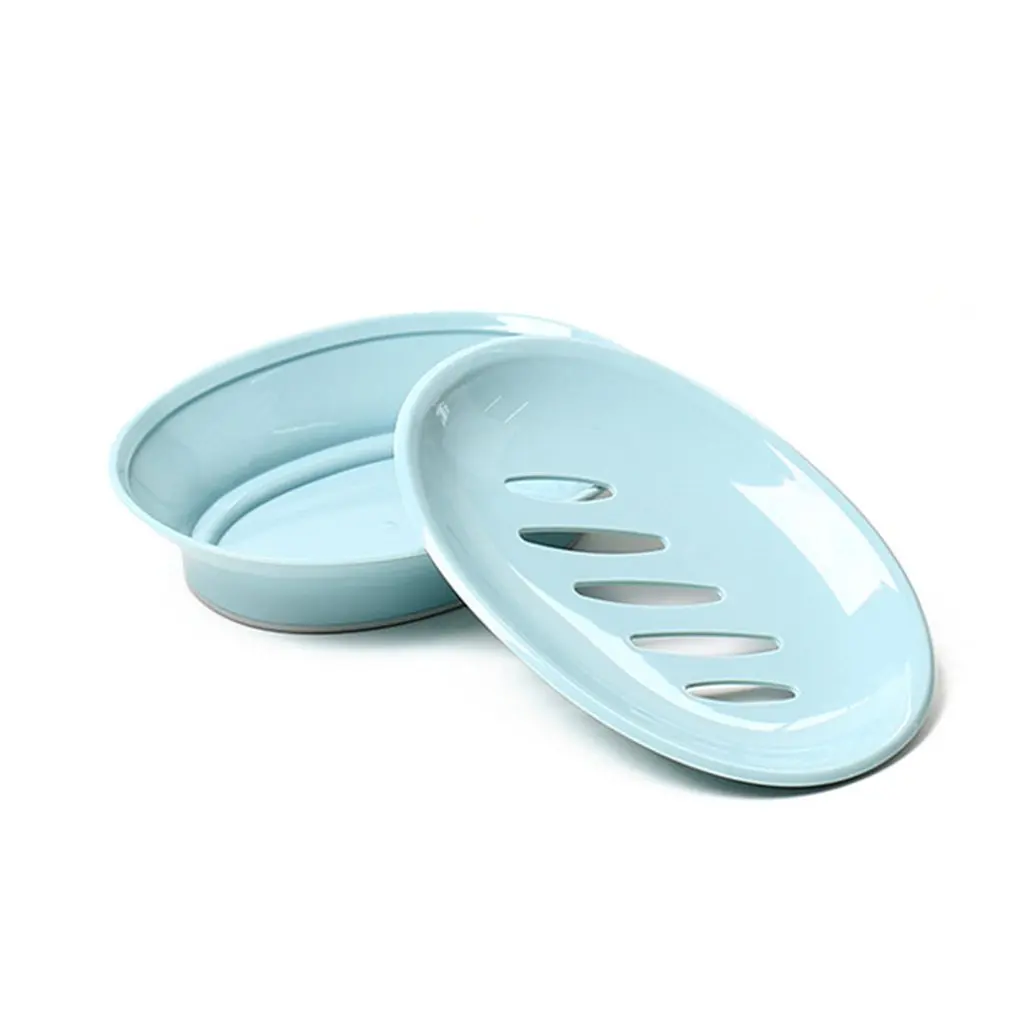European Style Home Bathroom Soap Dish Box Simple Design Double Layer Sponge Drainage Holder Tool Drop Shipping |