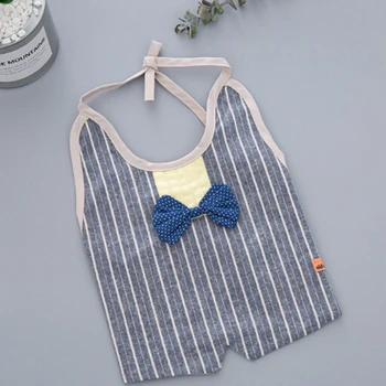 

Japanese Cotton Linen Saliva Towel Boy Handsome Striped Gentleman Waterproof Lace Bibs 2020 High Quality Baby Care Supplies