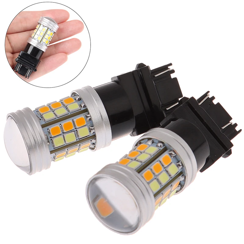 2 uds 12V DC 5W bombilla Led DRL 3157 2835 45SMD Led Auto lámpara de Color Dual T25 3157 luz Led de intermitente|Lámpara de señalización| - AliExpress
