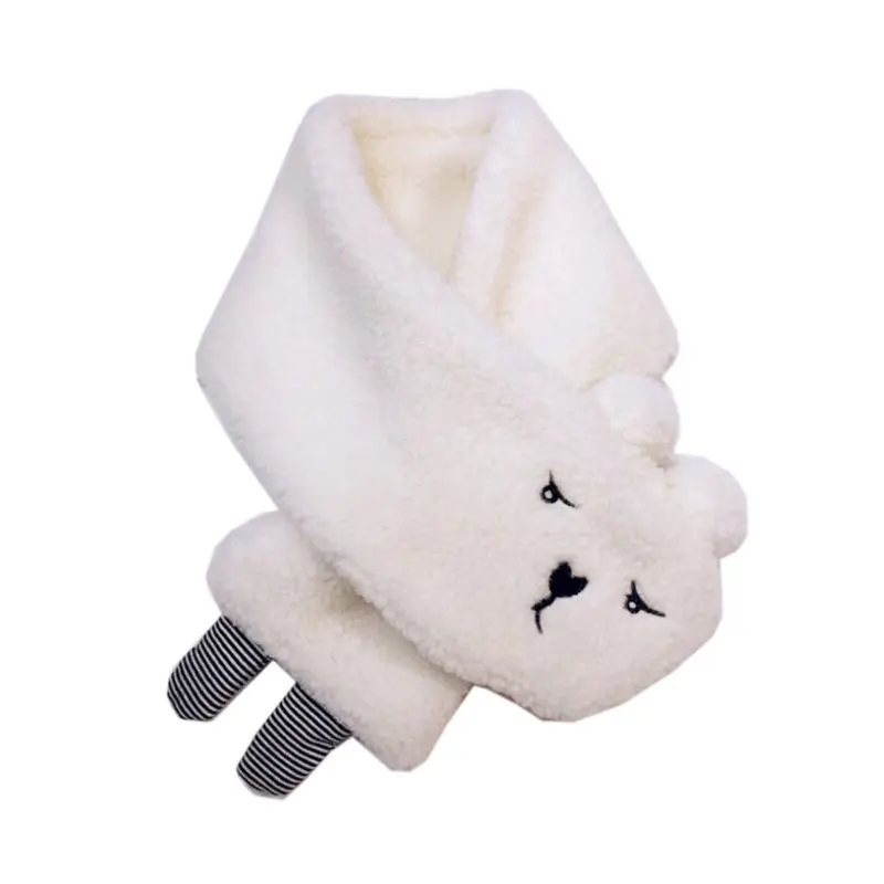 Белый Зима; Детский шарф-хомут для мальчиков и девочек; шаль, Косынка с принтом в виде персонажей из мультфильма, теплые флисовые шарфы - Цвет: Белый