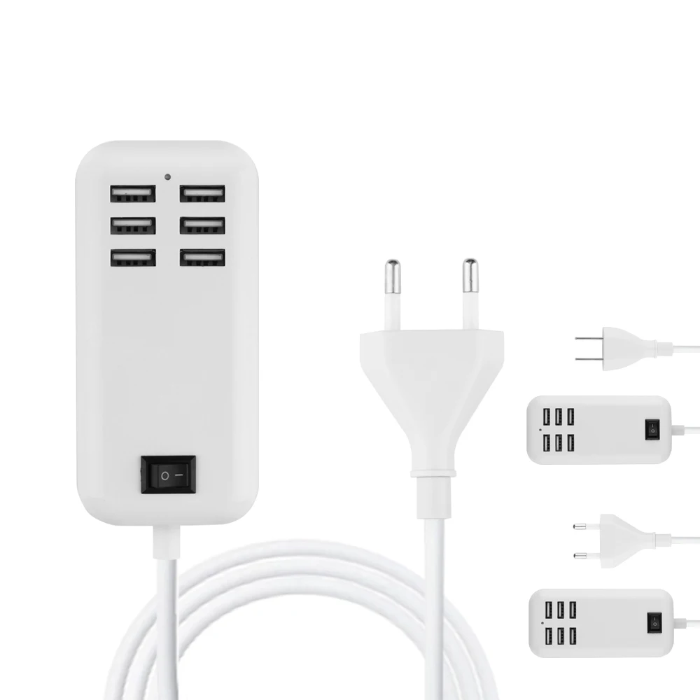 30 Вт 6 USB порт 3A Смарт зарядное устройство адаптер питания 1,5 м ЕС США штекер универсальное настенное зарядное устройство Быстрая зарядка для Смартфона MP3 power Bank