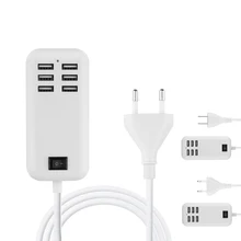 30 Вт 6 USB порт 3A Смарт зарядное устройство адаптер питания 1,5 м ЕС США штекер универсальное настенное зарядное устройство Быстрая зарядка для Смартфона MP3 power Bank