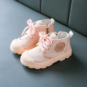 

Autumn Winter Pink Casual Child Flat Boots Sport Breathable Boys Sneakers Plastic Bottom Fashion Kids Shoes