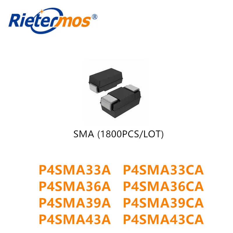 1800 шт P4SMA33A P4SMA33CA P4SMA36A P4SMA36CA P4SMA39A P4SMA39CA P4SMA43A P4SMA43CA SMA Высокое качество | Электроника