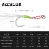 ALLBLUE 6pcs/lot Metal Jig Luminous Assist Hook With PE Line Feather Solid Ring Jigging Spoon Fishhook for 10-80g Fishing Lure ► Photo 3/6