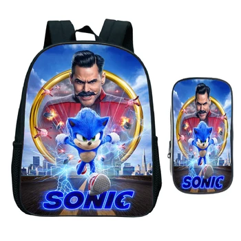 

2 Pcs/set New Arrival Sonic Backpack Kids Small Bags Children School Bags Boys Girls Primary Kindergarten Mochilas