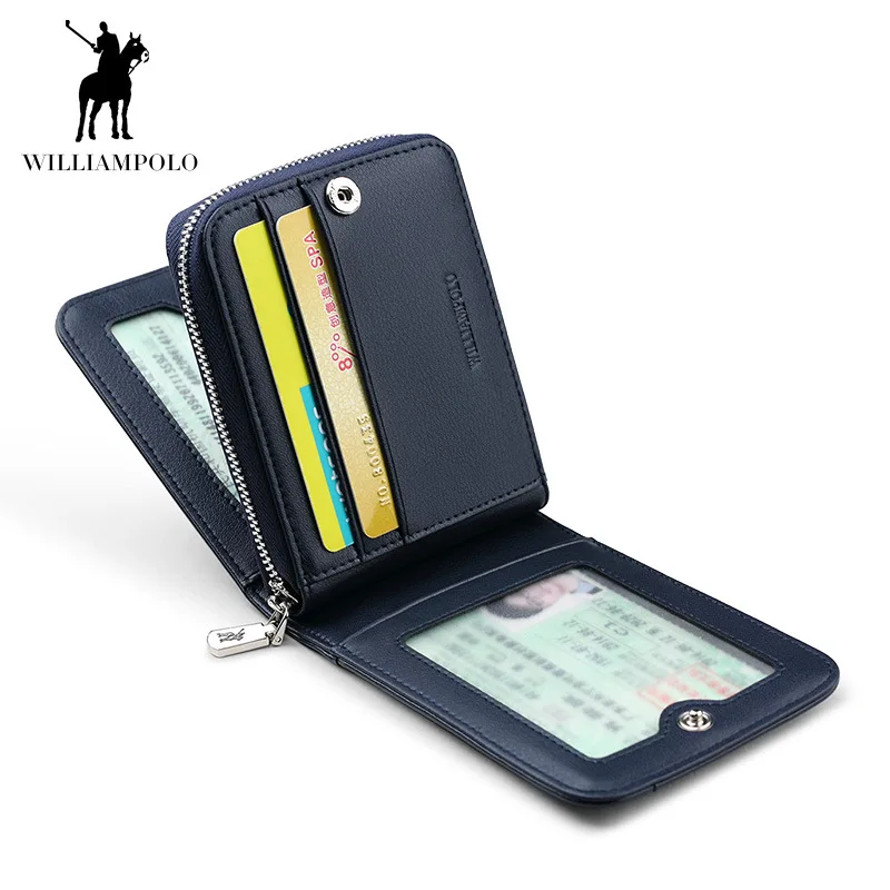 

King's Polo Wallet Men Genuine Product Genuine Leather Cross Card Bit More Full-grain Leather Short Driving License Leather Synd