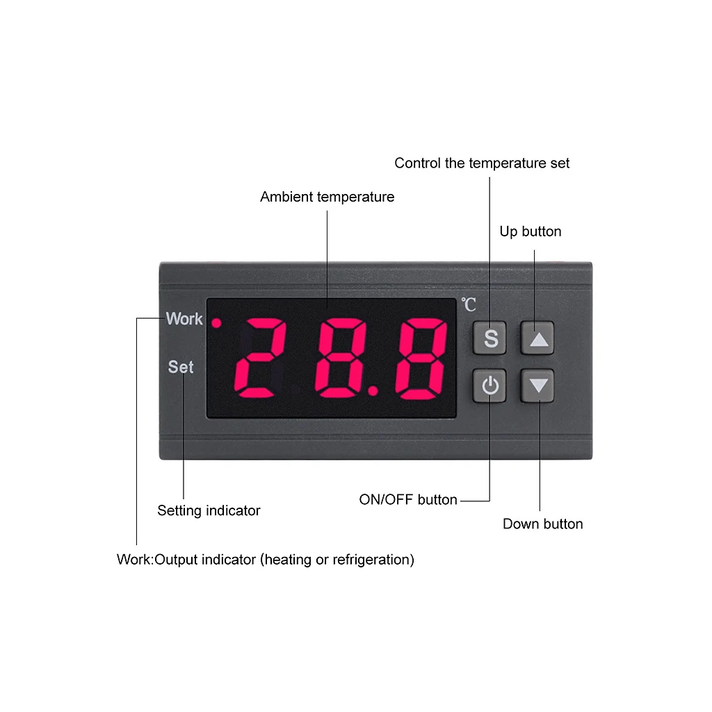 MH1210W AC 90-250V Digital Thermometer Thermoregulator Temperature Controller Thermostat Relay NTC Sensor For Incubator