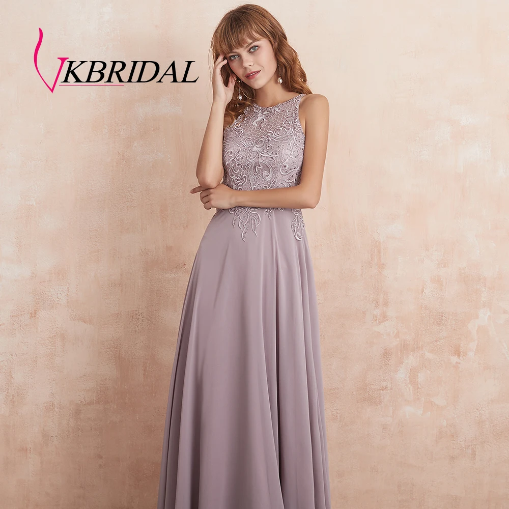 VKbridal шифоновое платье для подружки невесты длинное кружево с бисером кристалл свадебные праздничные платья иллюзия халат hond'honneur