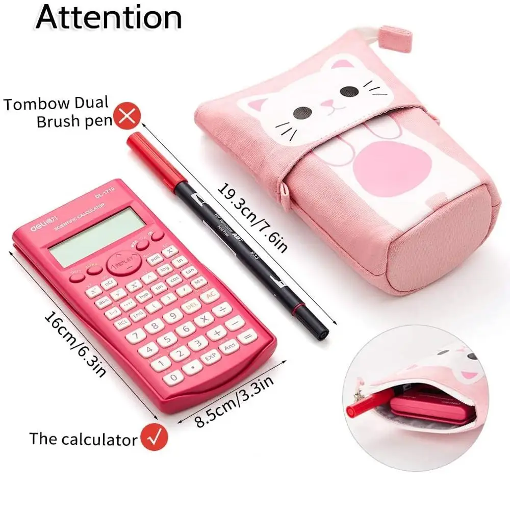 Angoo [Fun] Pen Pencil Bag Case, Cartoon Cute Cat Bear Sheep Canvas Fold Standing Holder Stationery Organizer Kids Gift A6445