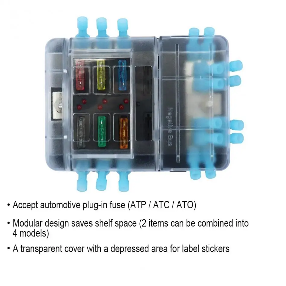 DC32V 100A лезвие предохранителей Holder-12P отрицательный сборных шин быстрая терминалов с плавкий предохранитель светодиодный Предупреждение светильник для автомобиля морской катер