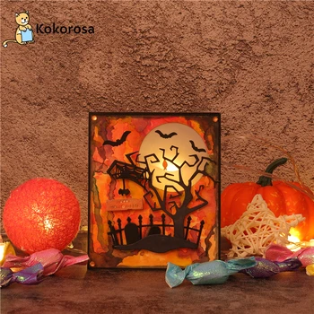 

Kokorosa Halloween Metal Cutting Dies Tree Bat New 2019 Scrapbooking for Making Cards Decorative Embossing DIY Crafts Stencils