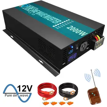 

2000W Customizable Pure Sine Wave Inverter 12V 220V DC TO AC Mult-plug Home Use Solar Inverters With Wired Remote Control