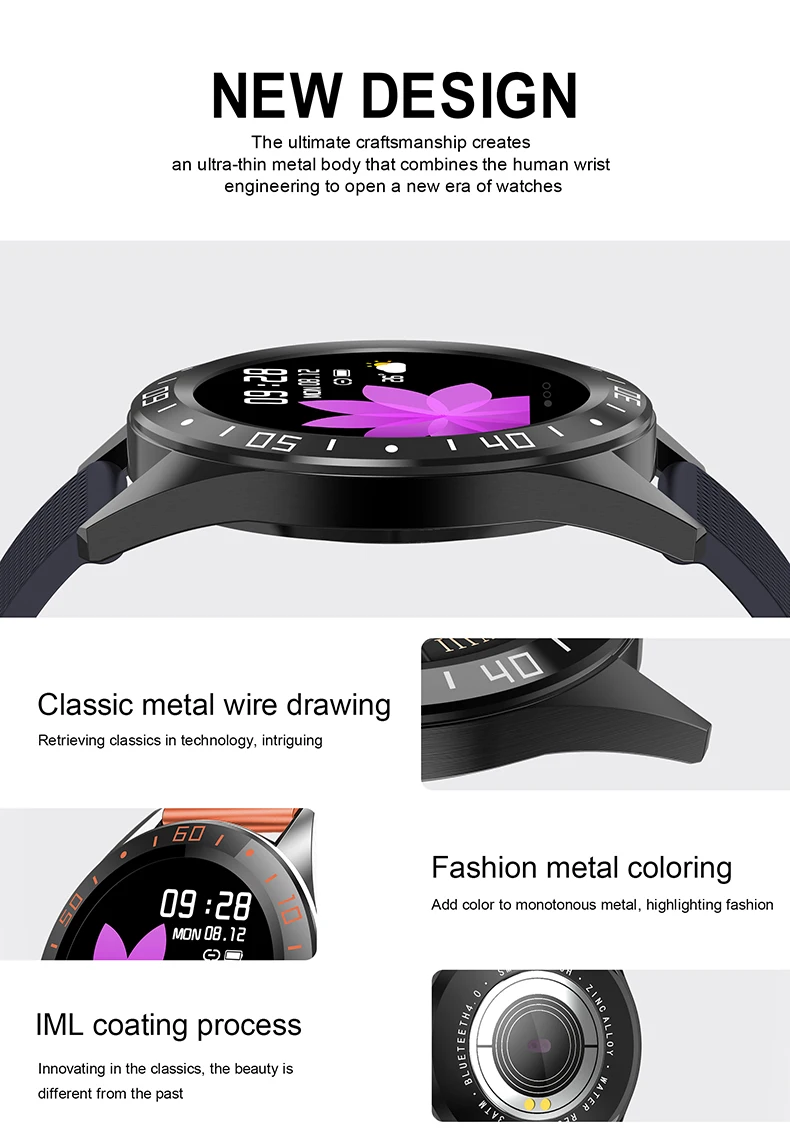 Модные часы Smart watch Для мужчин часы Bluetooth шагомер Фитнес спортивный сердечный ритм наручные часы Водонепроницаемый Smartwatch подходит для Apple IOS