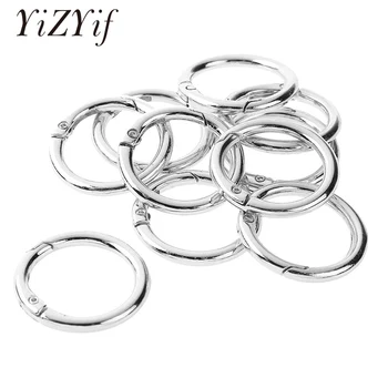 

10Pcs Round Carabiner Clips Spring Snap Hooks Zinc Alloy Gate O Ring Keychain Organizing Charms Accessory Bag Parts Hook