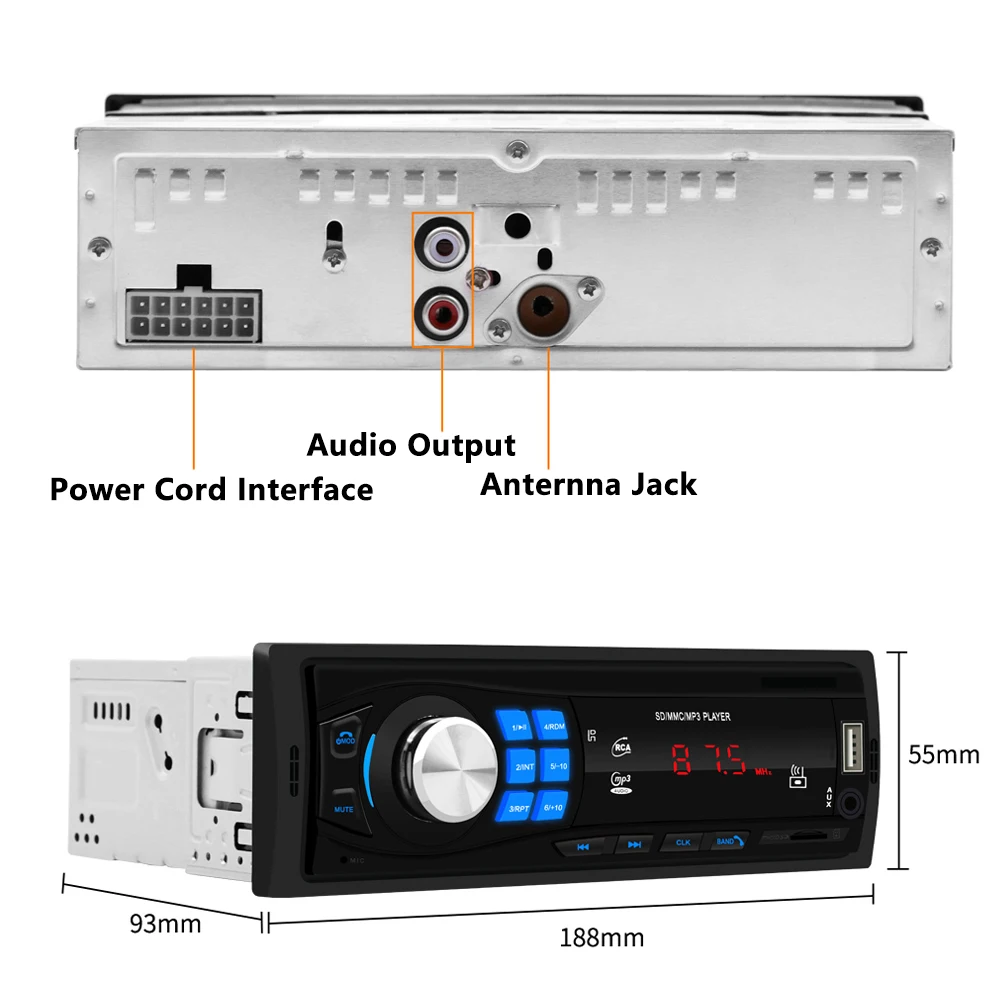 LeeKooLuu 1 Din Авто Радио стерео проигрыватель Bluetooth телефона AUX-IN MP3 FM радио/USB/Аудио/1Din/пульт дистанционного управления 12V автомобильный радиоприемник