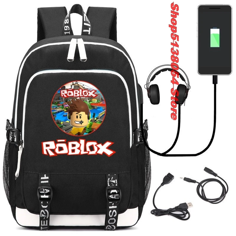 S019 Рюкзаки Roblox для школы, многофункциональные, USB зарядка для детей, мальчиков, детей, подростков, мужчин, школьные сумки для путешествий, ноутбука, mochilas - Цвет: S019