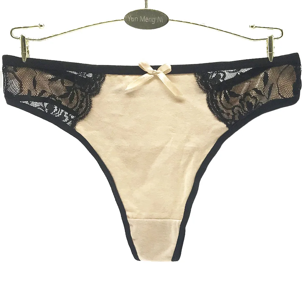 women's patchwork mesh lace g-string underwear thin cozy sexy thong panties intimate breathable briefs ladies bow underpants