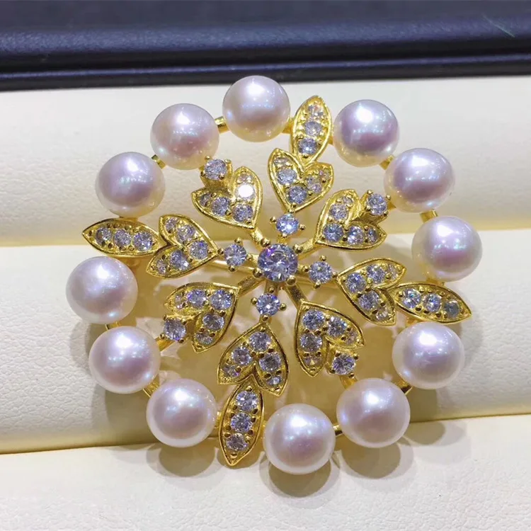 

DIY Accessory New Style Generous Brooch Fashion Elegant Brooch Freshwater Pearls Brooch Elegant Corsage Mountings Women's