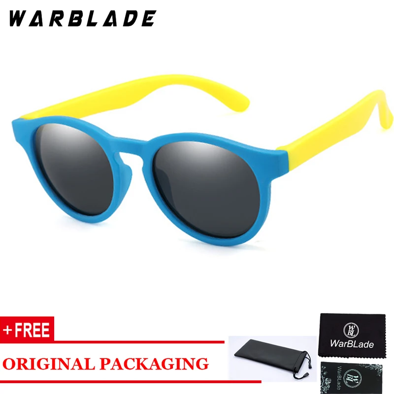 WarBLade Поляризационные детские солнцезащитные очки для мальчиков и девочек, детские солнцезащитные очки, фирменный дизайн, защитные очки для младенцев, солнцезащитные очки, UV400 - Цвет линз: blue yellow grey