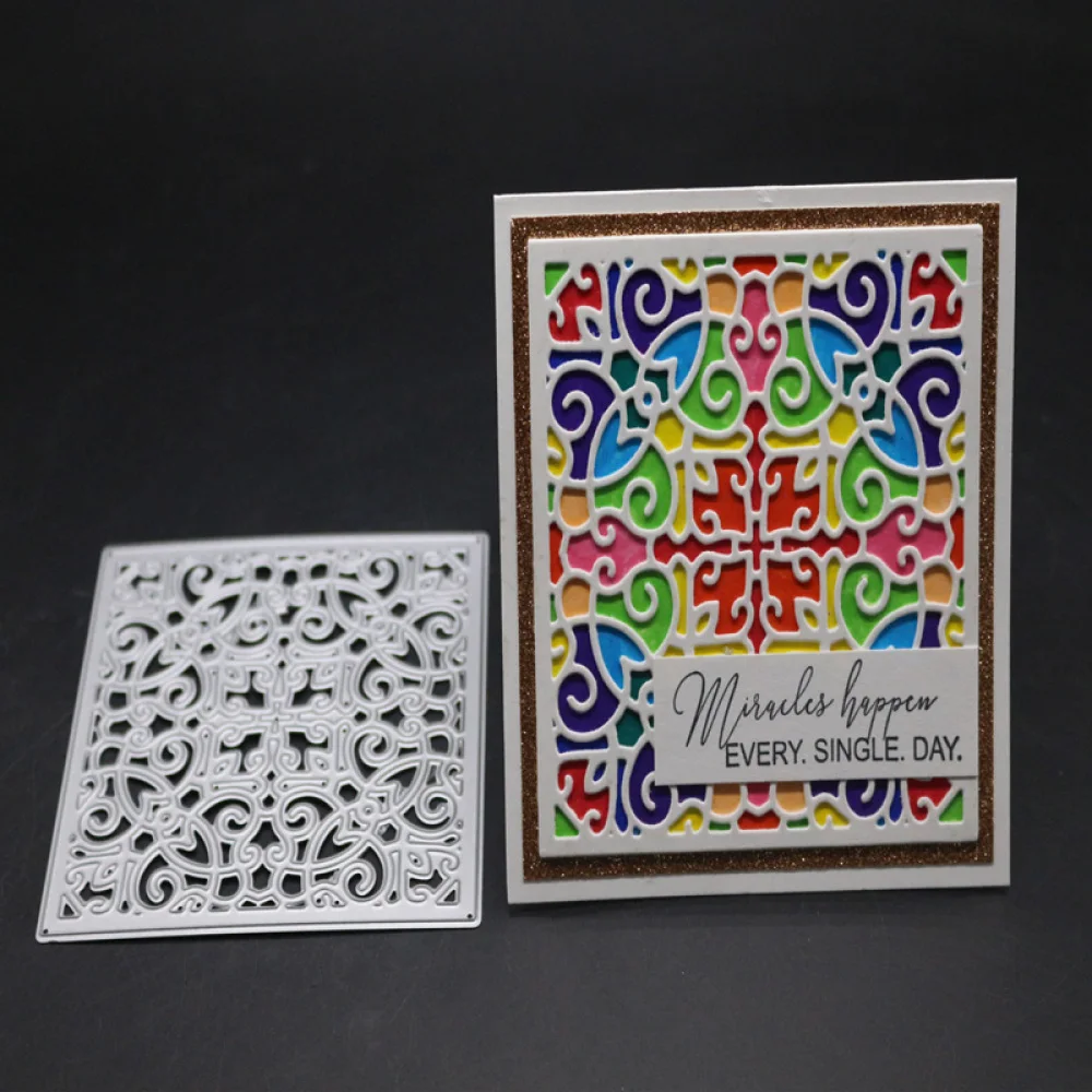 Rectangle Christmas Metal Cutting Dies Lace Decoration Die Cut Stencil Scrapbooking Embossing New Craft Stamps And Dies