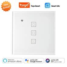 

Tuya Smart Life EU WiFi Roller Shutter Curtain Switch for Electric Motorized Blinds Remote Control Google Assistant Aelxa Siri