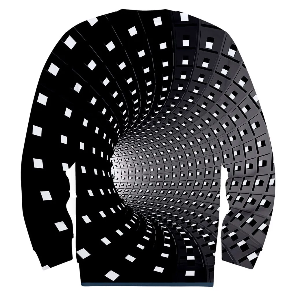 Мужская рубашка с 3D принтом, Повседневная рубашка Ronde Hals, топ, блузка Volledige Mouw Swirl Hypnose Persoonlijkheid Loss