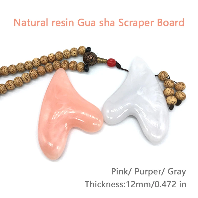 Heart Shaped Guasha Board Natural Resin Scraper Chinese Gua Sha Tools Face Neck Back Body Acupuncture Massager Scraper Face Lift
