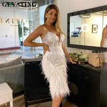 Сексуальное Белое платье на бретельках с перьями для выпускного вечера, короткое прямое платье до колена, вечернее платье в арабском стиле