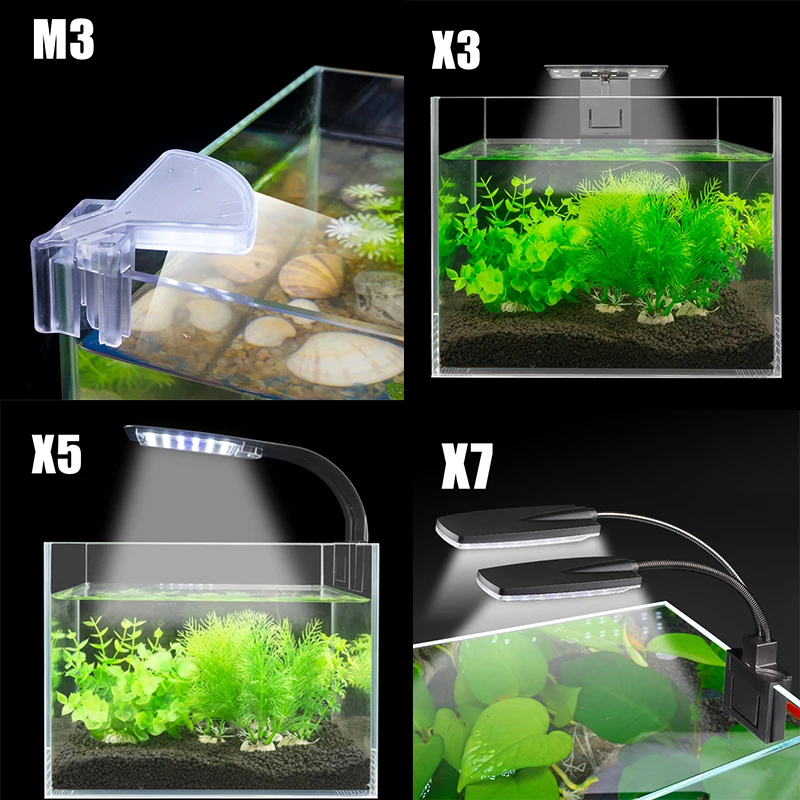 Senzeal Aquarium Light Super bright Aquarium Led Lighting M3/X3/X5/X7/X9 Clip-on Slim Fish LED Lamp 220V/110V Fish Tank LED Lamp