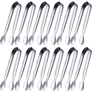 

12 Pack Sugar Tongs Ice Tongs Stainless Steel Mini Serving Tongs Appetizers Tongs Small Kitchen Tongs for Tea Party Coffee Bar K